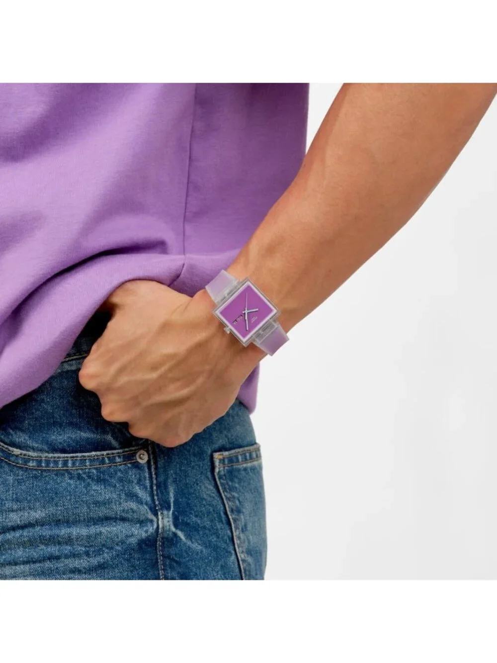 Unisex Pink Casual Watch Bio-sourced Quartz Square Analog Stylish Wrist Watch